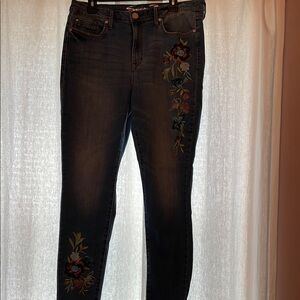 Embroidered Floral Women's Jeans